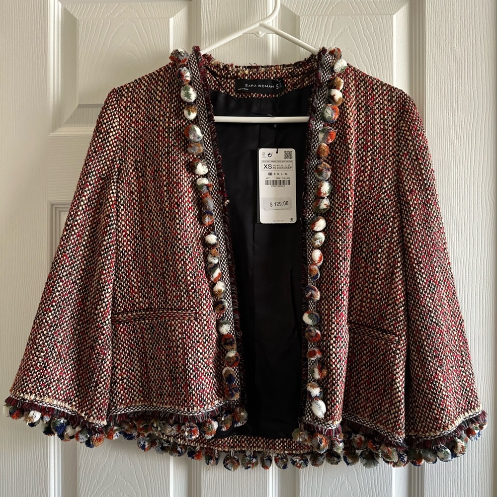 NWT ZARA Cardigan Blazer Size XS